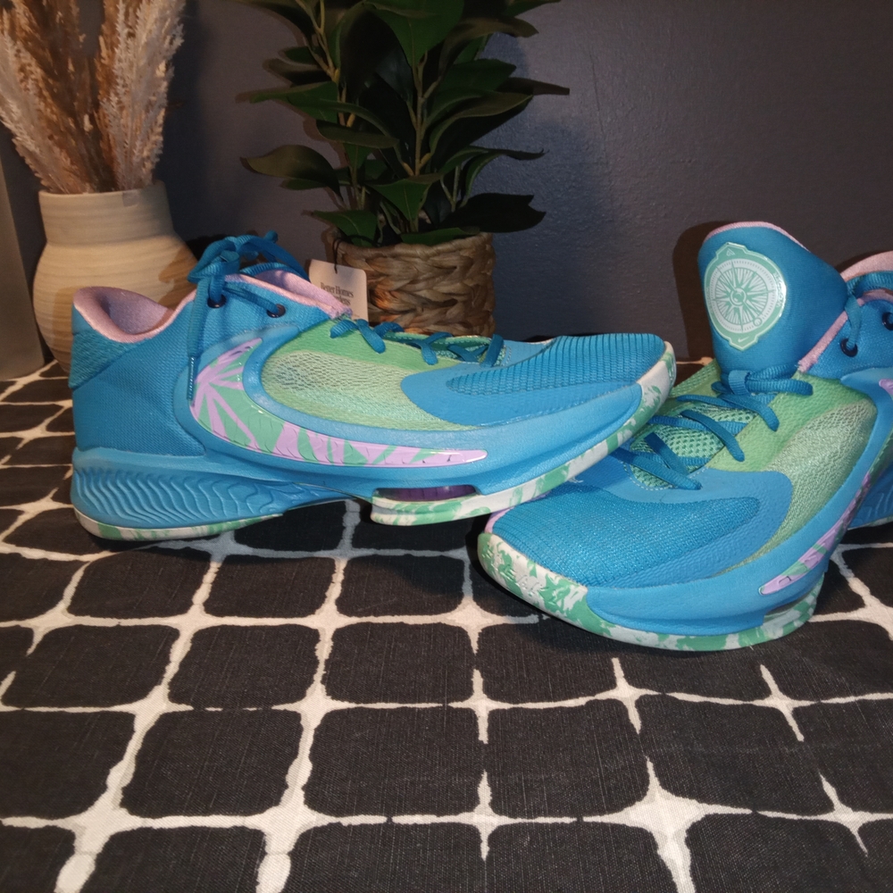 Nike"Greek Freak" Aqua & Purple Sneakers